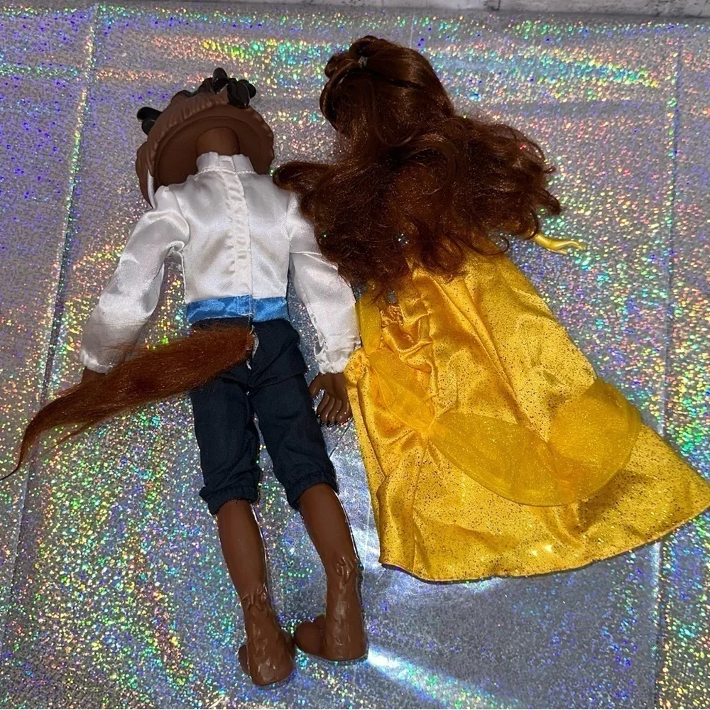Disney Beauty and the Beast Prince and Belle Dolls Lot of 2 Disney Dolls